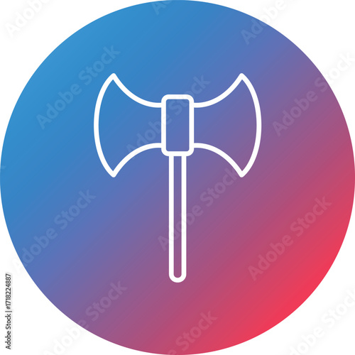 Labrys Line Gradient Circle Background Icon