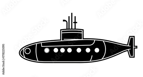 Submarine illustration, Underwater vehicle icon, Marine vessel silhouette, Navy submarine vector, Ocean transport symbol, Warship outline, Military submarine art, Submarine shape vector, Underwater ma