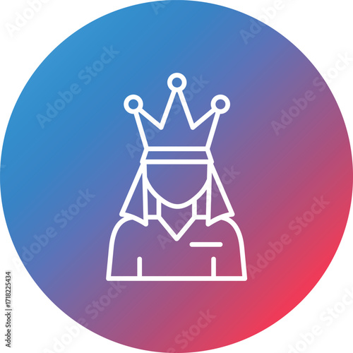Emperor Line Gradient Circle Background Icon
