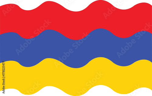 Wavy armenian flag colors abstract background design