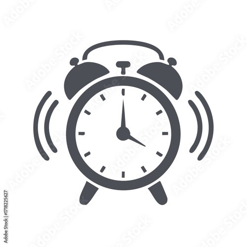 Ringing Alarm Clock Icon Symbol Classic Double Bell Style