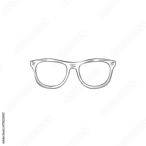 Elegant Eyeglasses Hand-Drawn Illustration Vintage Style Eyewear Accessory Detailed Design