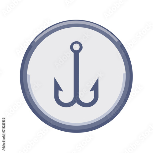 Simple anchor icon on a light gray circle with a dark blue border and subtle shadow effect