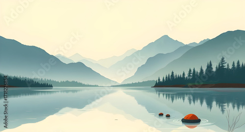 scenic mountains with lake, tranquil lake and hills, mountain landscape with water, alpine lake wallpaper, lake view background, forest lake and mountains, beautiful nature wallpaper, serene mountain 
