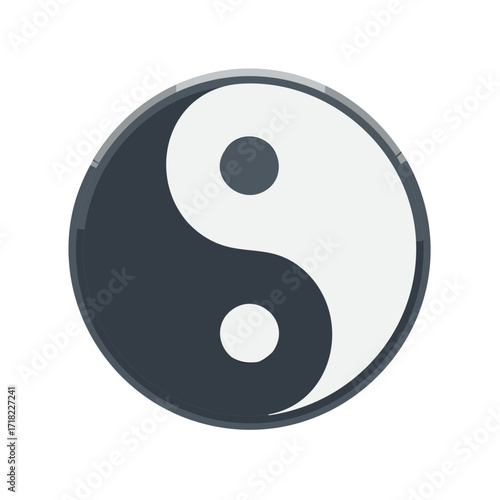Yin and Yang symbol design isolated on a white background.