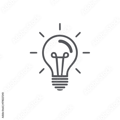 Light bulb icon symbol representing a bright idea creativity innovation solution and thinking process