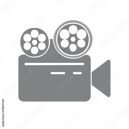 Vintage Cinema Camera Illustration. Film movie making. Icon or symbol.