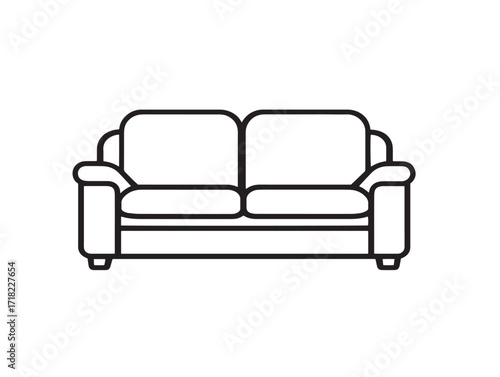 Modern couch furniture minimal line art stock illustration