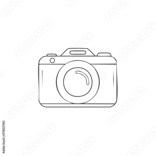 Simple illustrated camera design in black and white