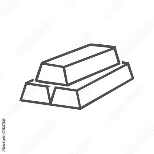 Stack of gold bars icon outline simple graphic representation