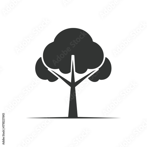 Stylized Tree Icon Silhouette Minimalist Dark Gray