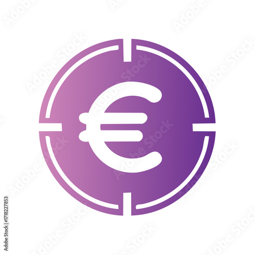 Euro Symbol in Targeting Reticle Money Market Economy