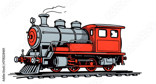 vintage locomotive cartoon, retro train drawing, steam engine cartoon, classic railway illustration, antique train art, cartoon steam locomotive, vintage rail transport, funny steam train, old railway