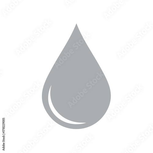 Grey Water Drop Graphic Element Clean and Modern Design