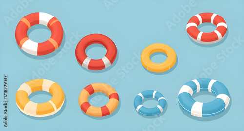 Lifebuoy cartoon art, Swimming tube vector, Water ring design, Beach float clipart, Cartoon inflatable tube, Vacation pool accessory, Round float cartoon, Air ring vector, Summer inflatable illustrati