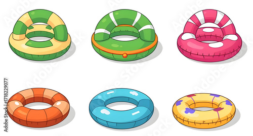 Pool float vector, Inflatable ring illustration, Summer pool float icon, Lifebuoy cartoon art, Swimming tube vector, Water ring design, Beach float clipart, Cartoon inflatable tube, Vacation pool acce