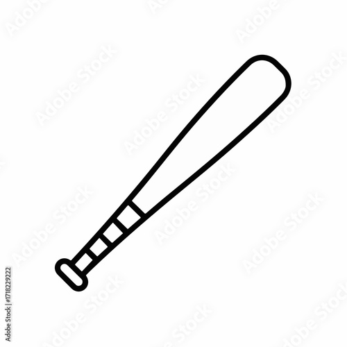 Simple outline illustration of a baseball bat on a white background