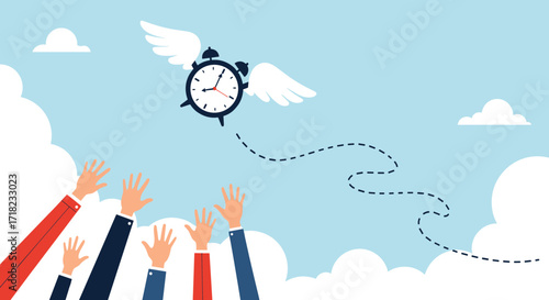 Time Flying Away From Reaching Hands.