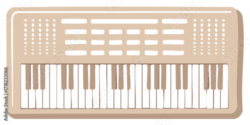 Minimalist musical keyboard with beige keys and subtle dotted pattern above