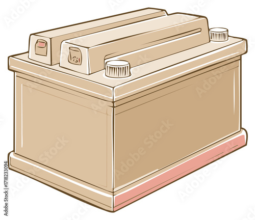 Car Battery Illustration Motor Vehicle Component Automobile Energy Storage Device