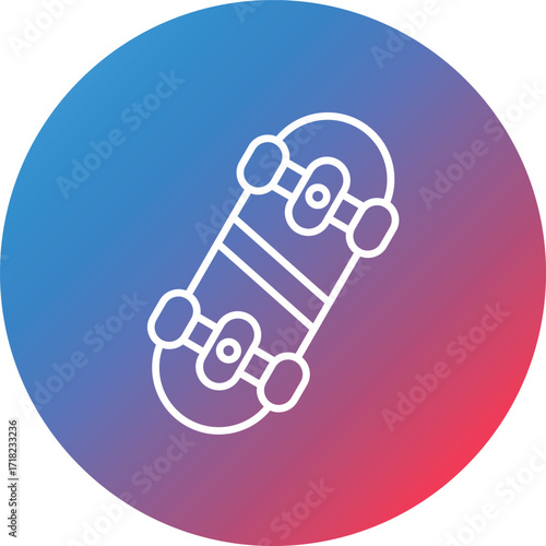 Skateboarding Line Gradient Circle Background Icon
