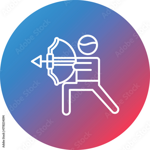Archer Line Gradient Circle Background Icon