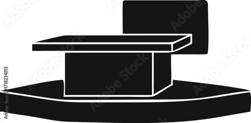 vector illustration of a black and white podium