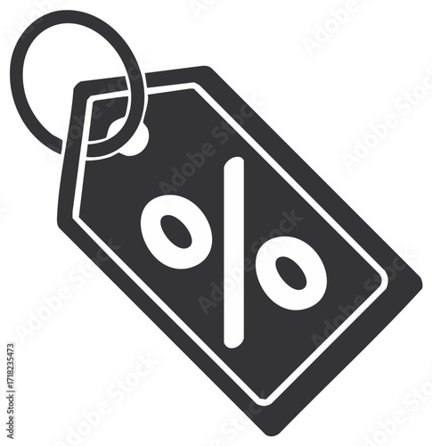 Discount percentage tag icon for sales marketing and shopping promotion