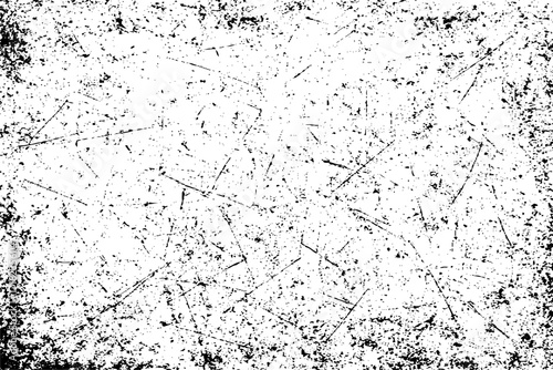 Black grunge dust texture with scratches and distressed noise effect on white background vector illustration.