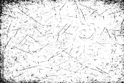 Black grunge dust texture with scratches and distressed noise effect on white background vector illustration.