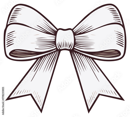 Elegant Bow Tie Illustration Holiday Celebration Gift Decor Decorative Ribbon