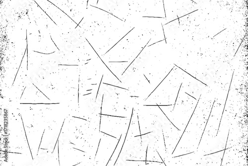 Black grunge dust texture with scratches and distressed noise effect on white background vector illustration.