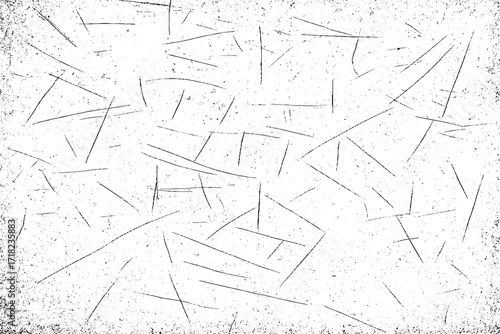 Black grunge dust texture with scratches and distressed noise effect on white background vector illustration.