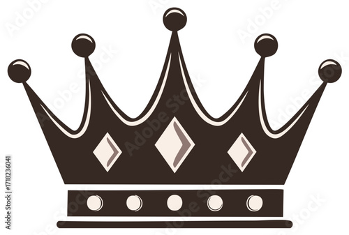 Illustration of a brown crown with geometric shapes and white accents.