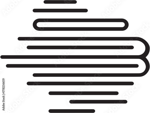 Stylish air smog outline vector clean line illustration