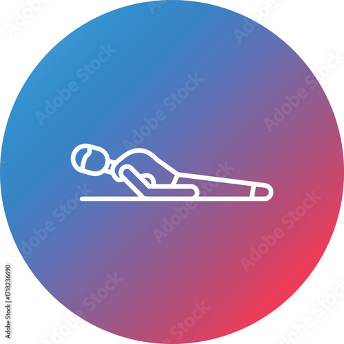 Fish Pose Line Gradient Circle Background Icon