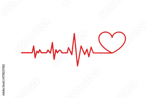 Heartbeat Pulse Line Art Vector Illustration for Medical and Health Concepts