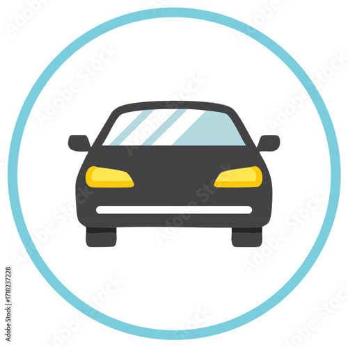 Car Front View Illustration Stylish Modern Vehicle Transportation Graphic Icon Symbol