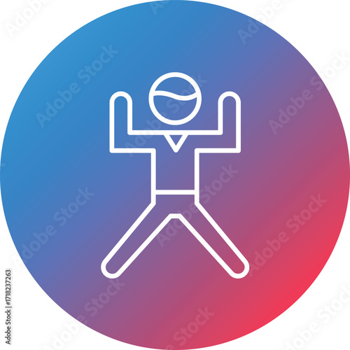 Person Exercising Line Gradient Circle Background Icon