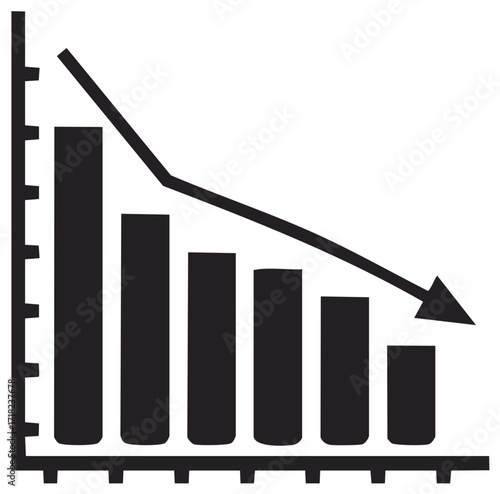 Downward trend graph chart illustration financial concept decrease