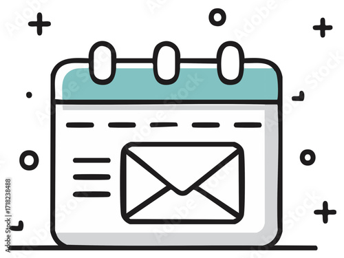 Calendar Icon With Envelope Symbol Digital Communication and Scheduling Concept