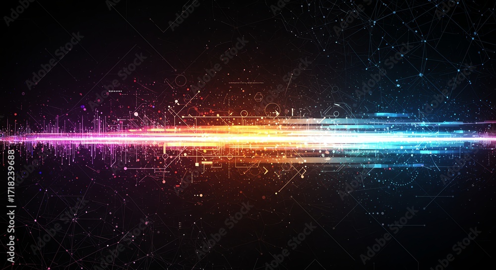 Obraz premium Data Stream Visualization Artificial Intelligence Information Flow
