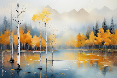 Autumn Aspens in Abstract