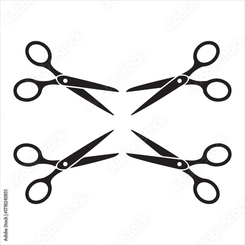 Set of scissors vector illustration and cutting tools