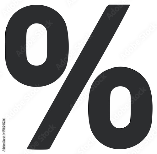 Bold Black Percentage Symbol Graphic