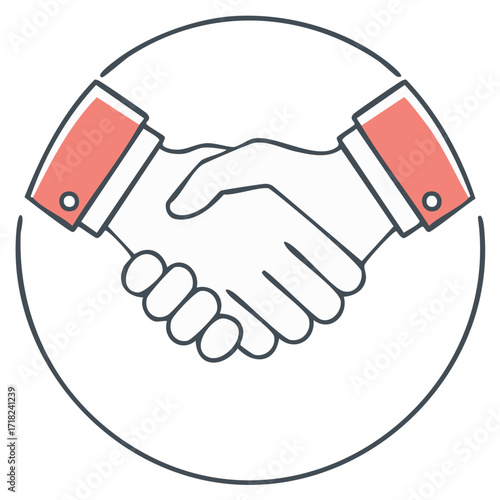 Handshake illustration symbolizing agreement, partnership, and trust in business