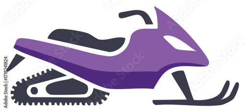 Illustration of a snowmobile vehicle, transportation for winter adventures and outdoor activities