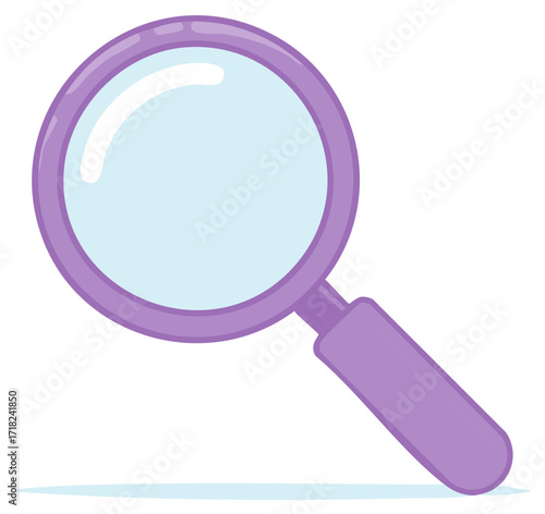 Lilac Magnifying Glass Tool Icon Illustrative Design Element