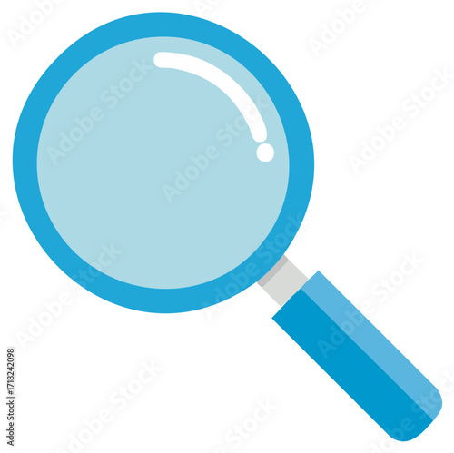 Magnifying glass tool for exploration and discovery with a blue handle