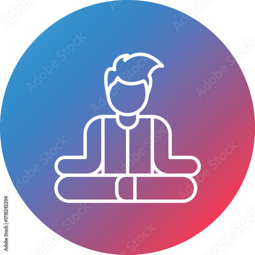 Yoga Line Gradient Circle Background Icon